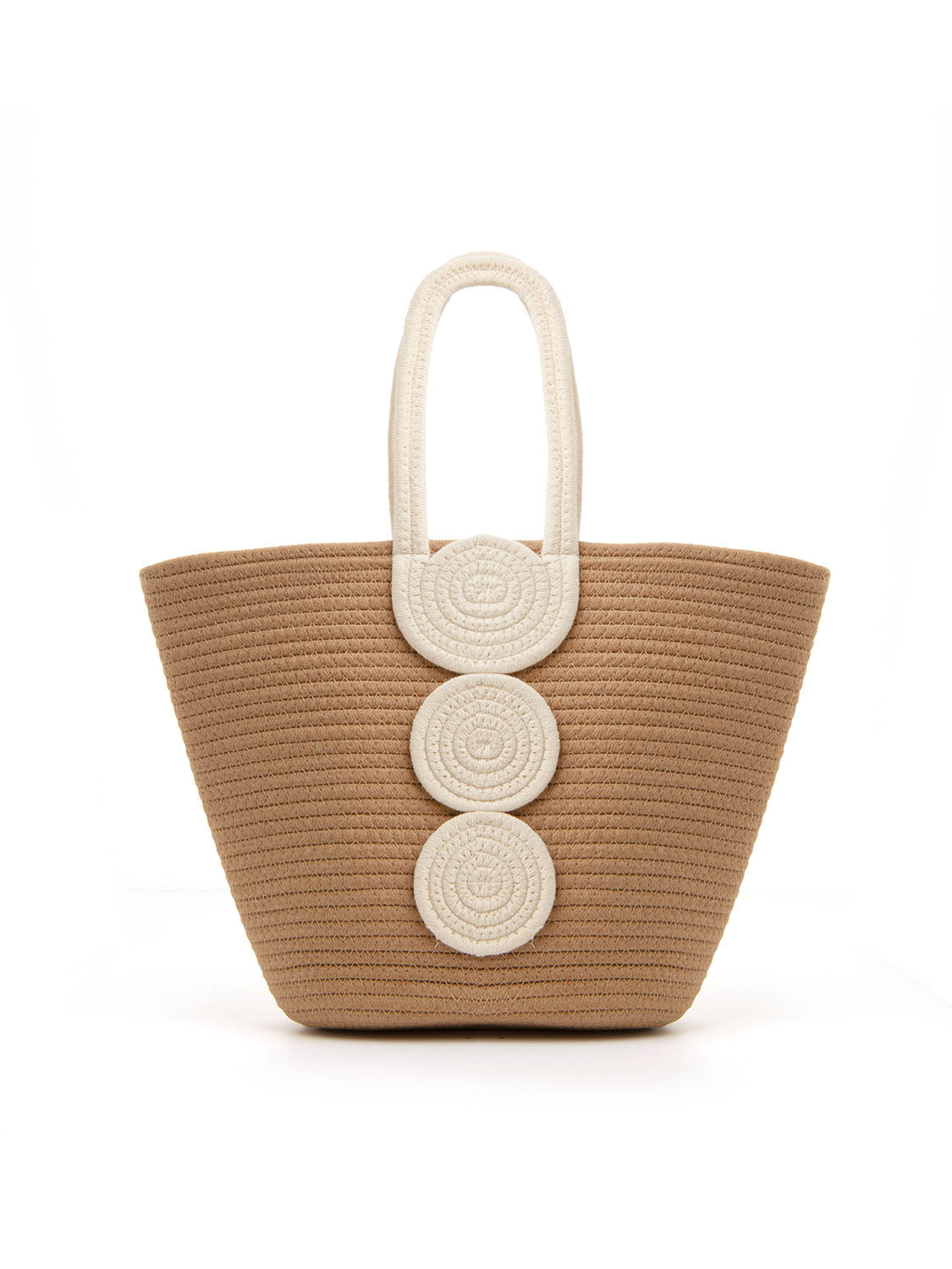 Borsa in corda bicolore - KHAKI/BIANCO