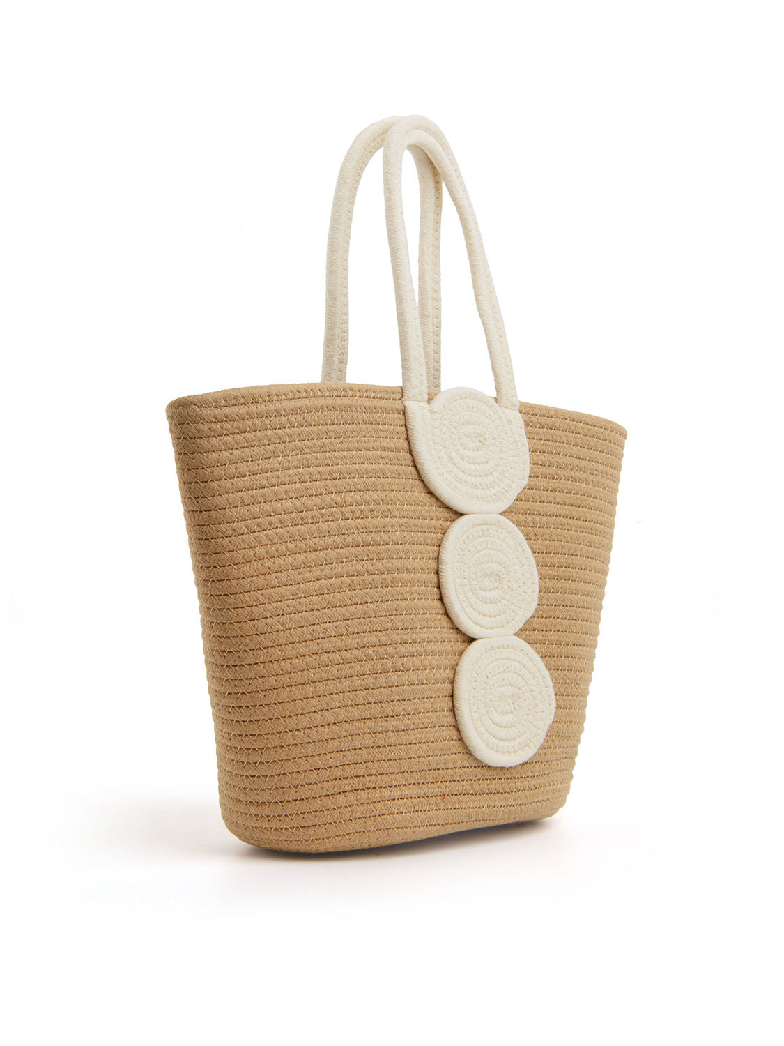 Borsa in corda bicolore - KHAKI/BIANCO
