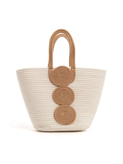 Borsa in corda bicolore - BIANCO/KHAKI