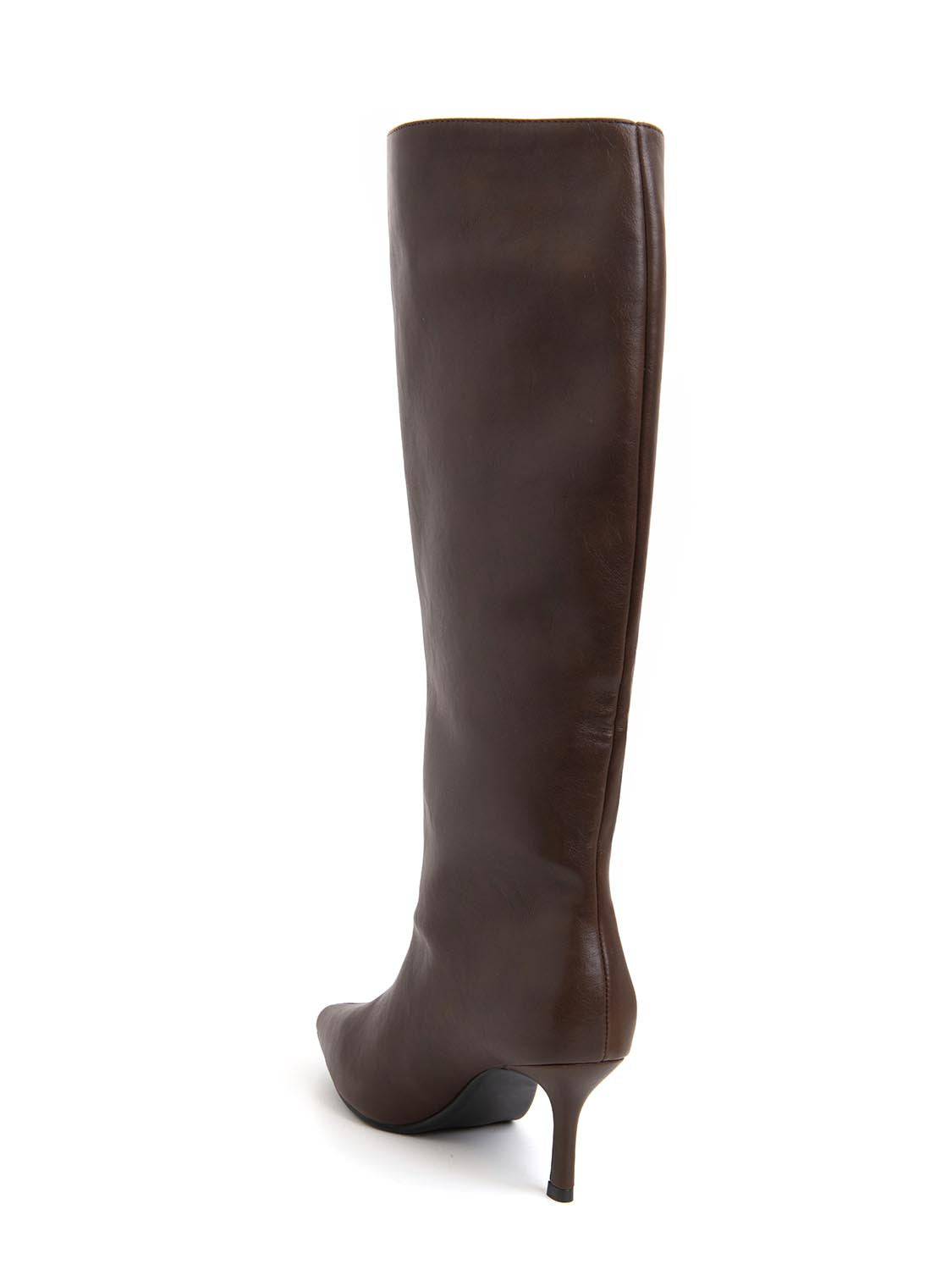 Stivale tubolare con tacco kitten - MARRONE