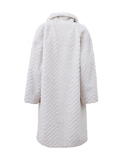 Cappotto lungo in ecopelliccia - BEIGE