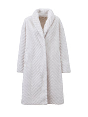 Cappotto lungo in ecopelliccia - BEIGE