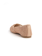 Raffia-like Ballerina with Strap - KHAKI