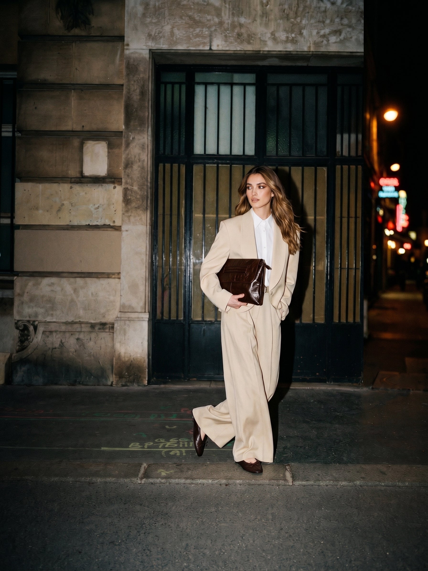 Ballerina classica con fiocco - MARRONE