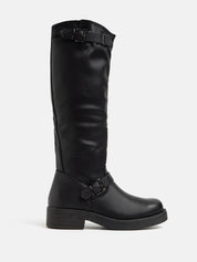 Double Buckle Boot - BLACK