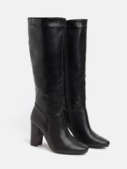 High boot with 12cm heel - BLACK