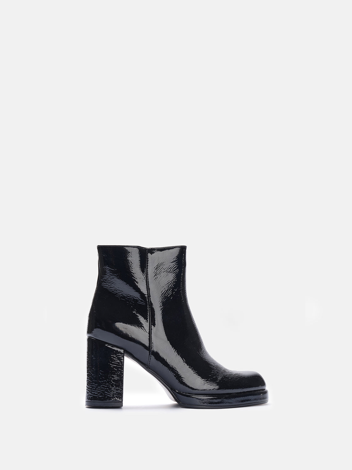 Patent leather ankle boot heel 8 - BLACK
