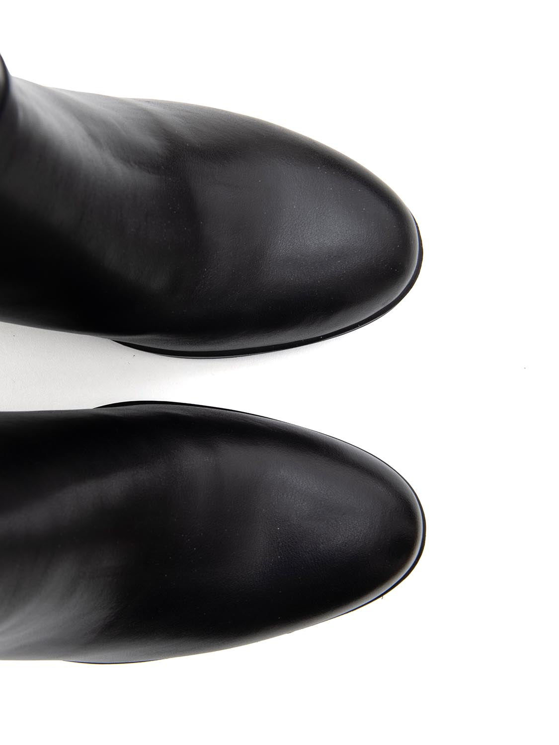 Stivale con tacco 12 in vera pelle - NERO