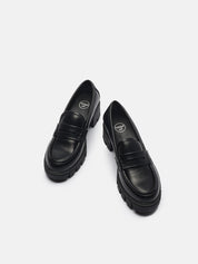 Track moccasin heel 5 - BLACK