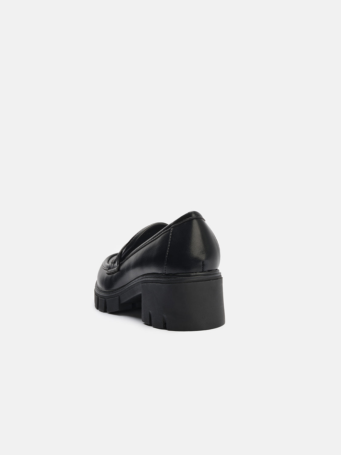 Track moccasin heel 5 - BLACK