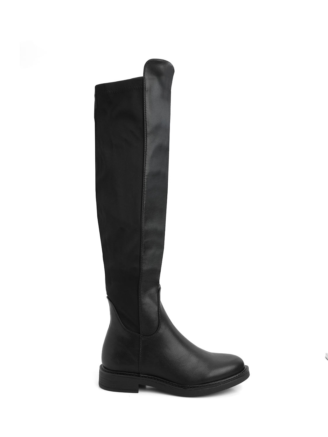 Stivale alto con fondo flat - NERO