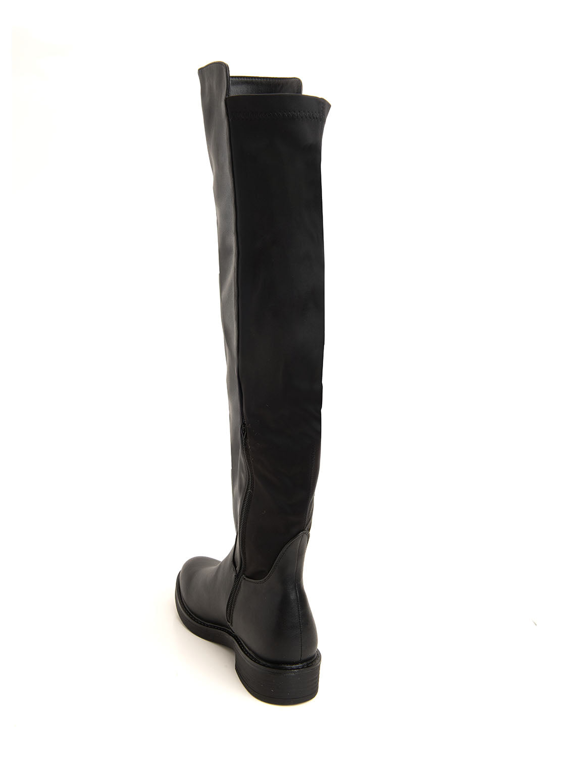 Stivale alto con fondo flat - NERO