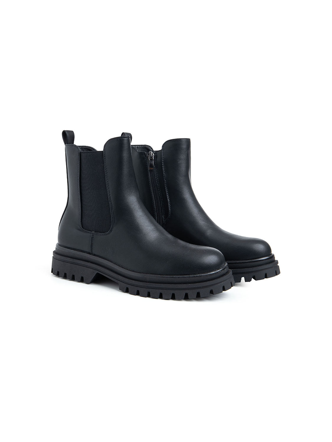 Biker con elastico laterale e fondo chunky - NERO
