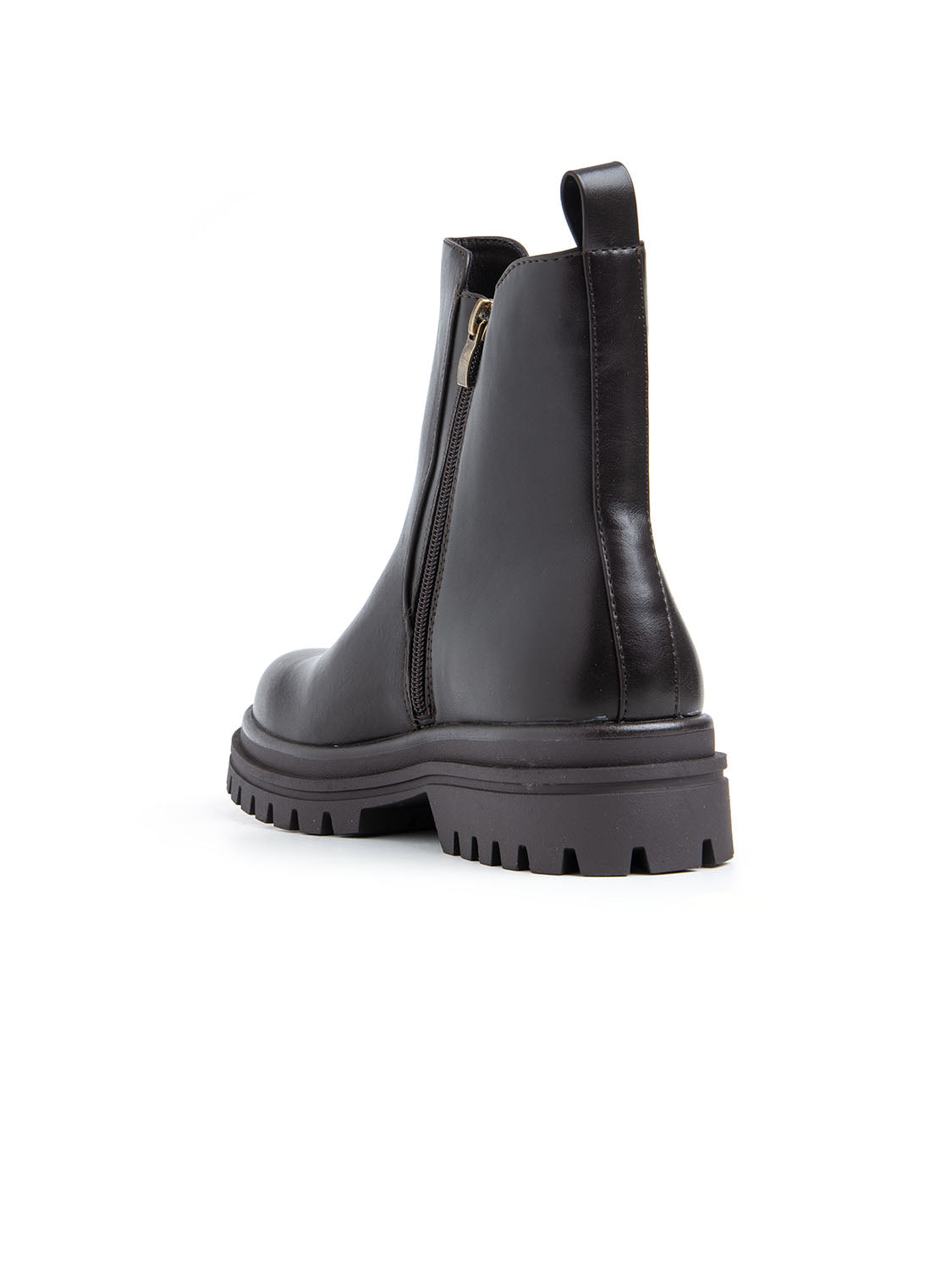 Biker con elastico laterale e fondo chunky - MARRONE