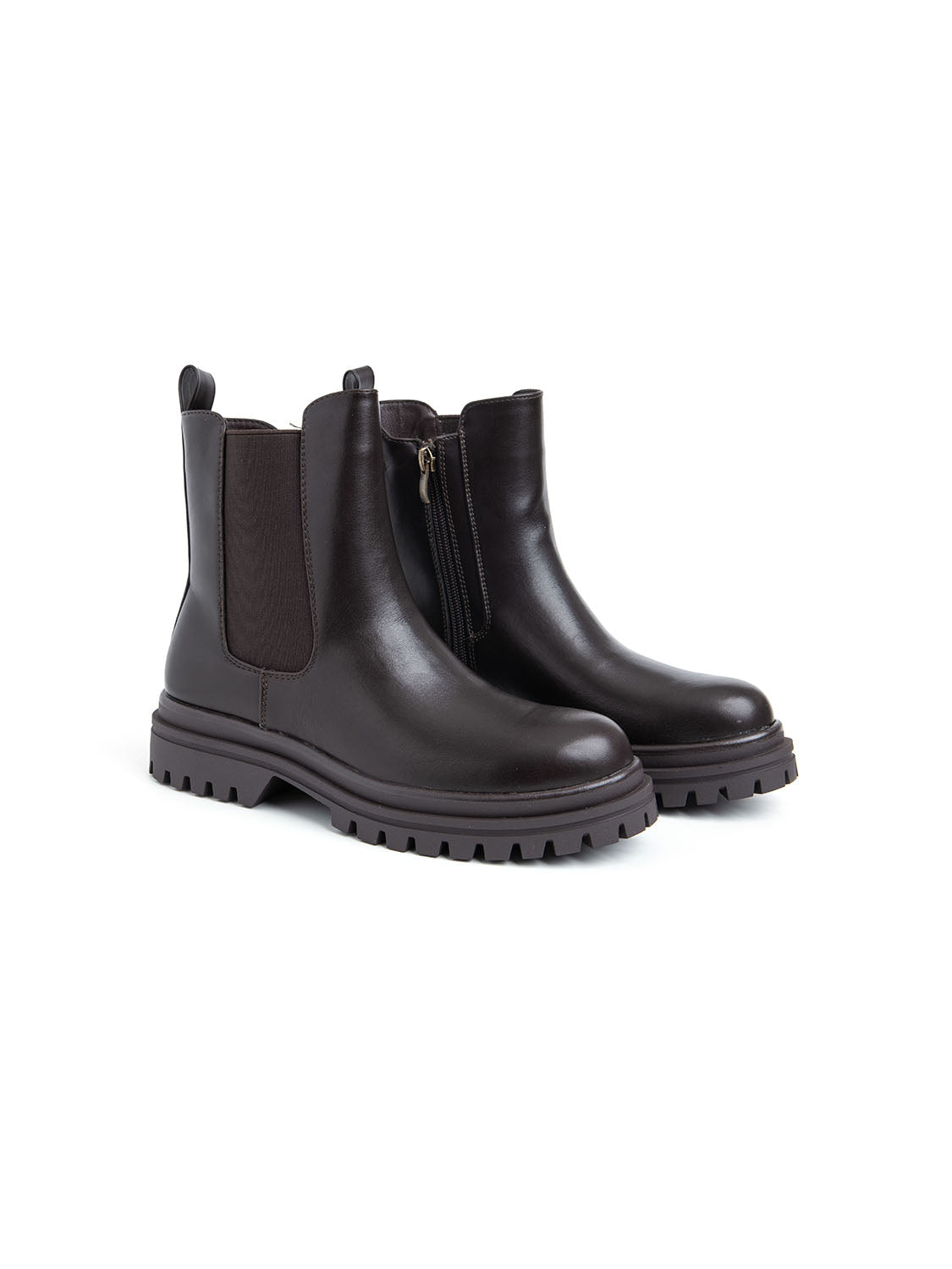 Biker con elastico laterale e fondo chunky - MARRONE
