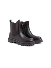 Biker con elastico laterale e fondo chunky - MARRONE