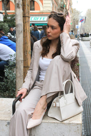 Slingback con trama micro-intrecciata - BEIGE