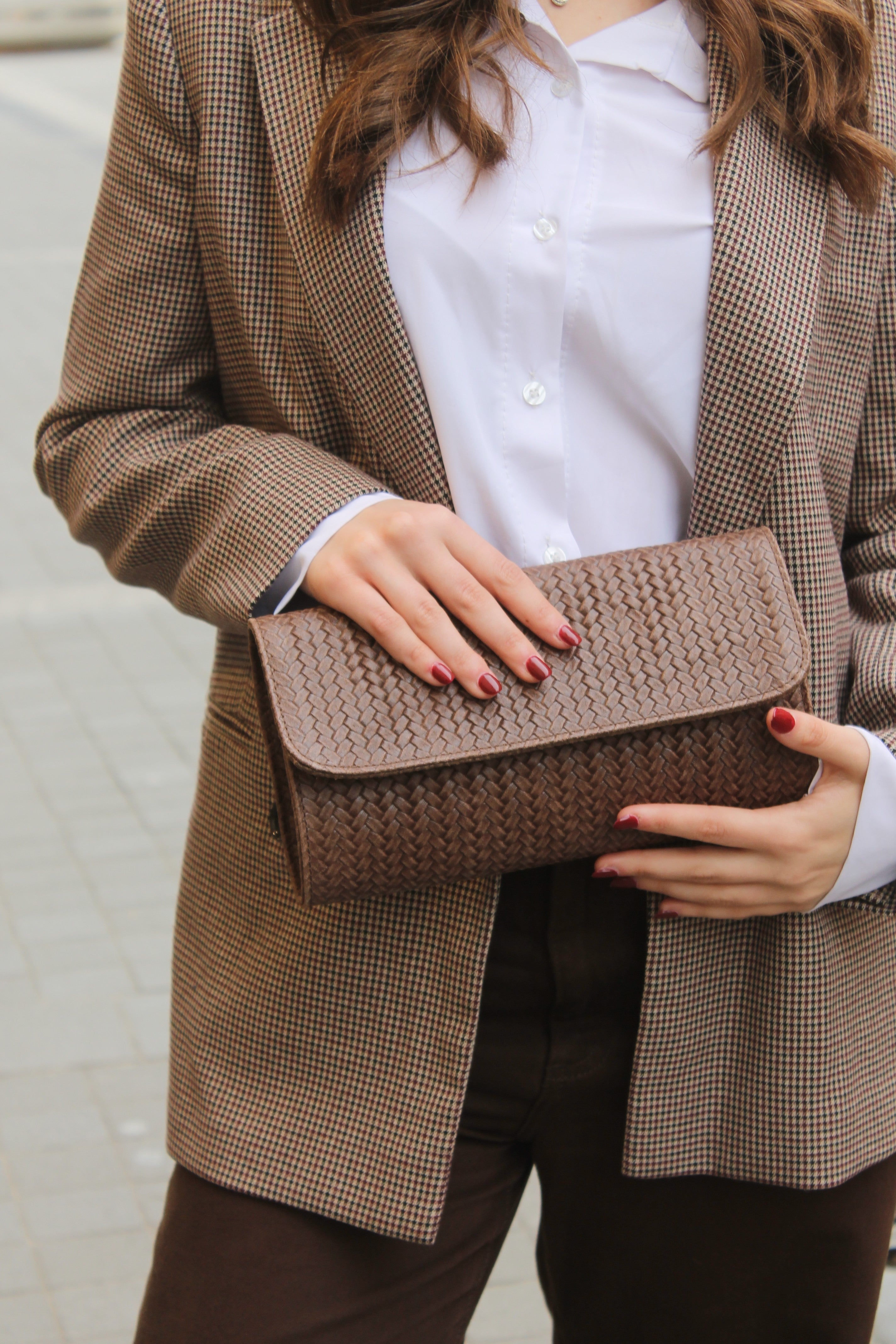 Borsa clutch in vera pelle - MORO