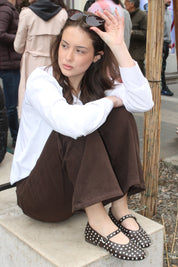 Ballerina con strass - MARRONE