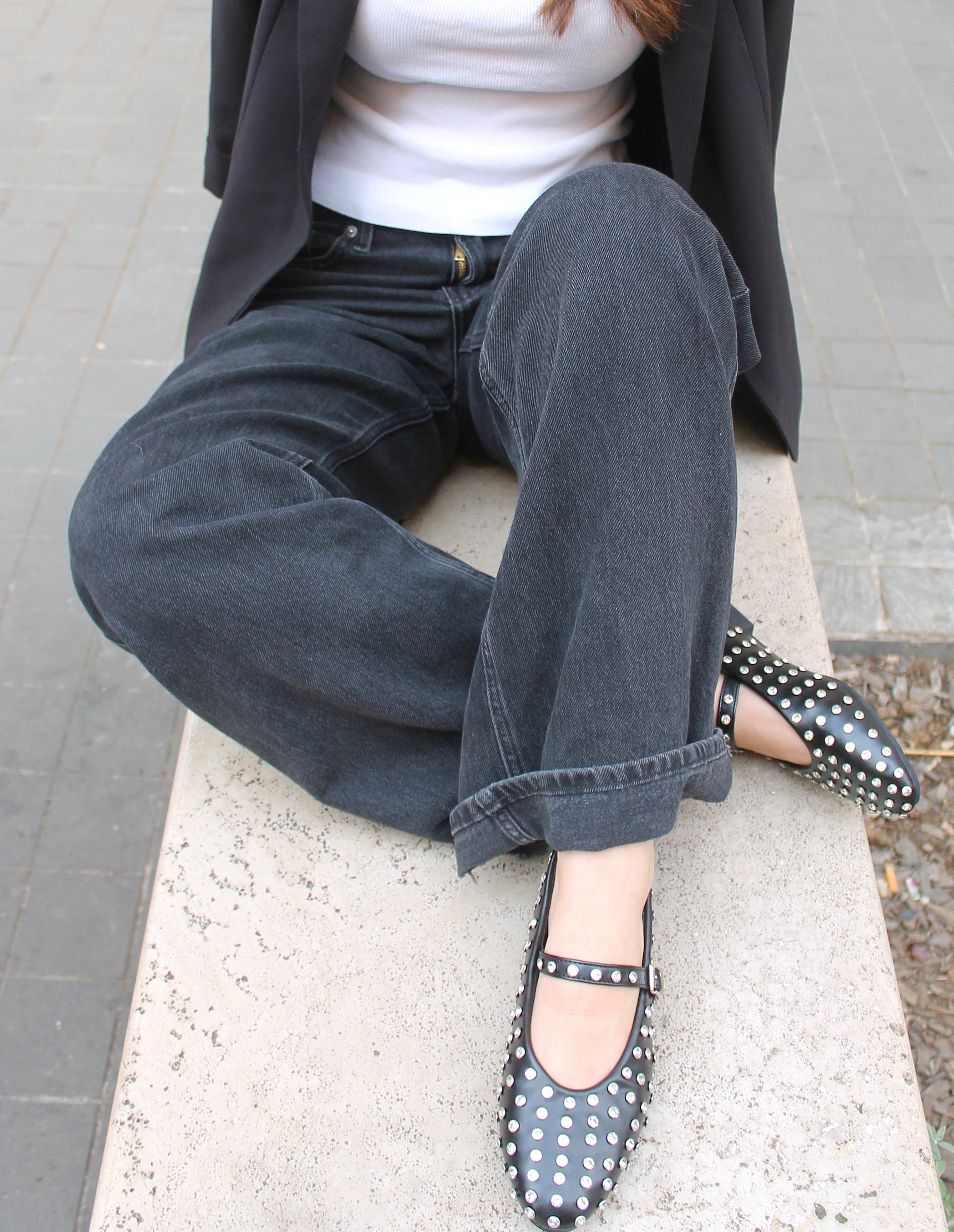 Ballerina con strass - NERO