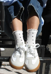 Bi-texture sneakers with contrasting sole - WHITE