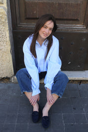 Easy-chic loafer with bow - BLUE