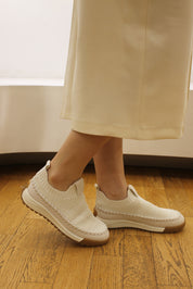 Woven slip-on sneaker - BEIGE
