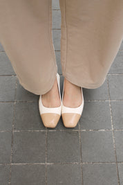 Ballerina square bicolore - KHAKI