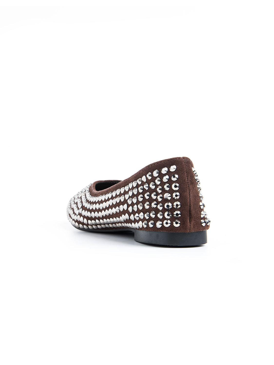 Ballerina a punta con strass - MARRONE