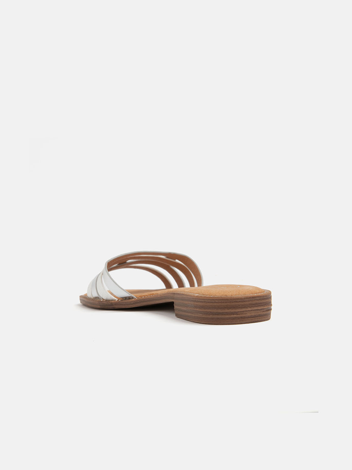 Slipper with geometric straps - WHITE