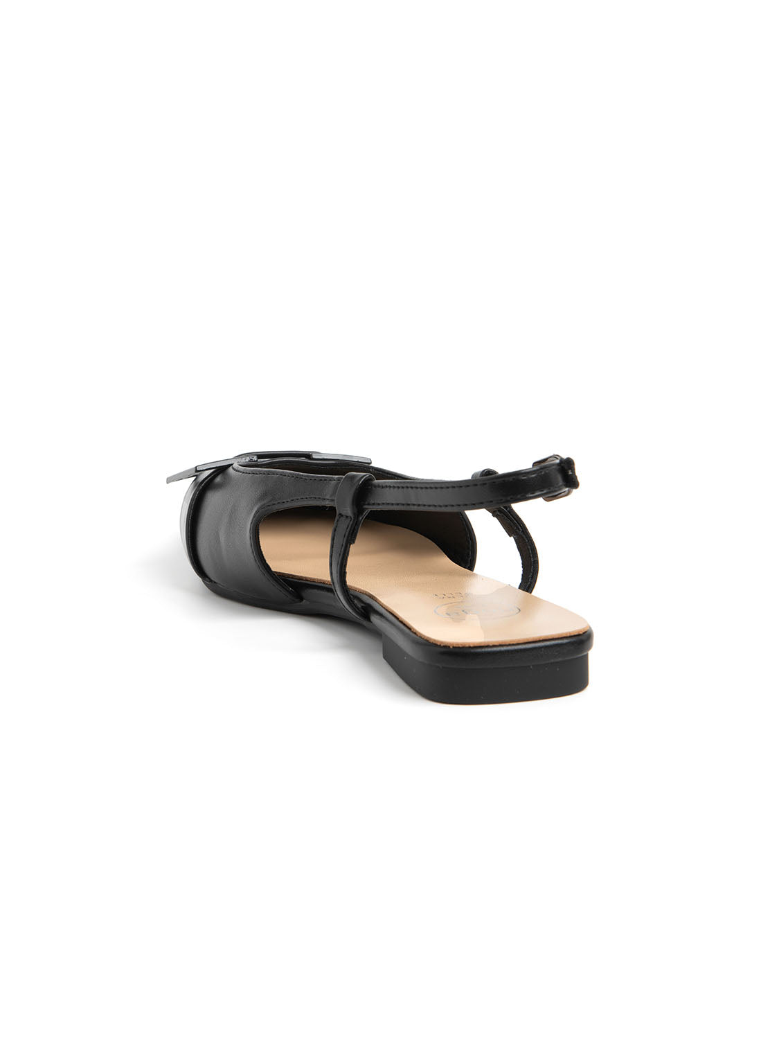 Slingback ballerina with buckle - BLACK