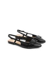 Slingback ballerina with buckle - BLACK