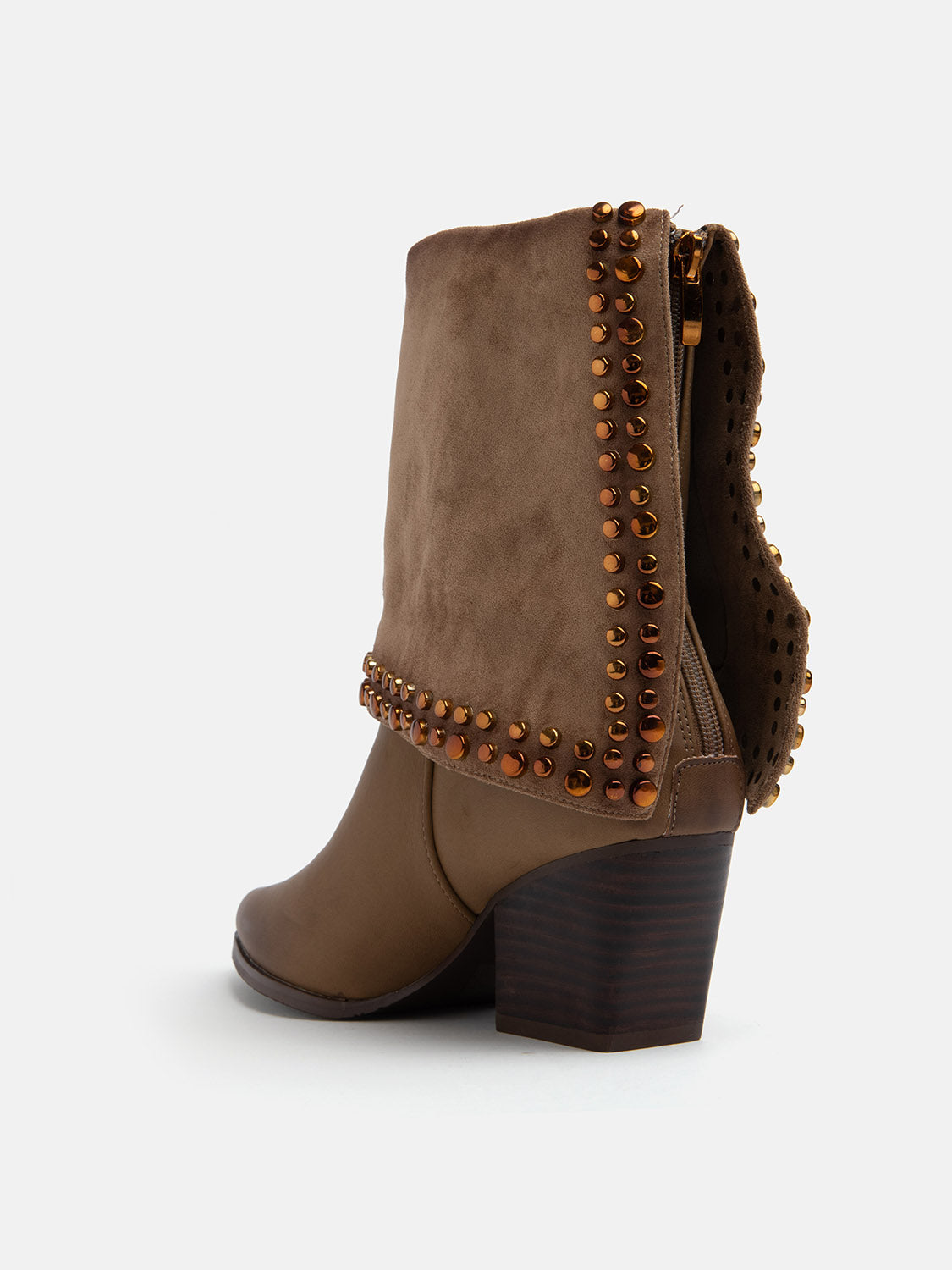 Boot with cuff and gold studs - TORTORA