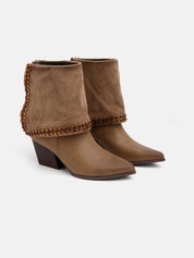 Boot with cuff and gold studs - TORTORA