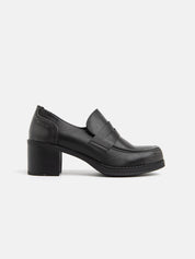 Square Heel Moccasin - BLACK