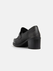 Square Heel Moccasin - BLACK