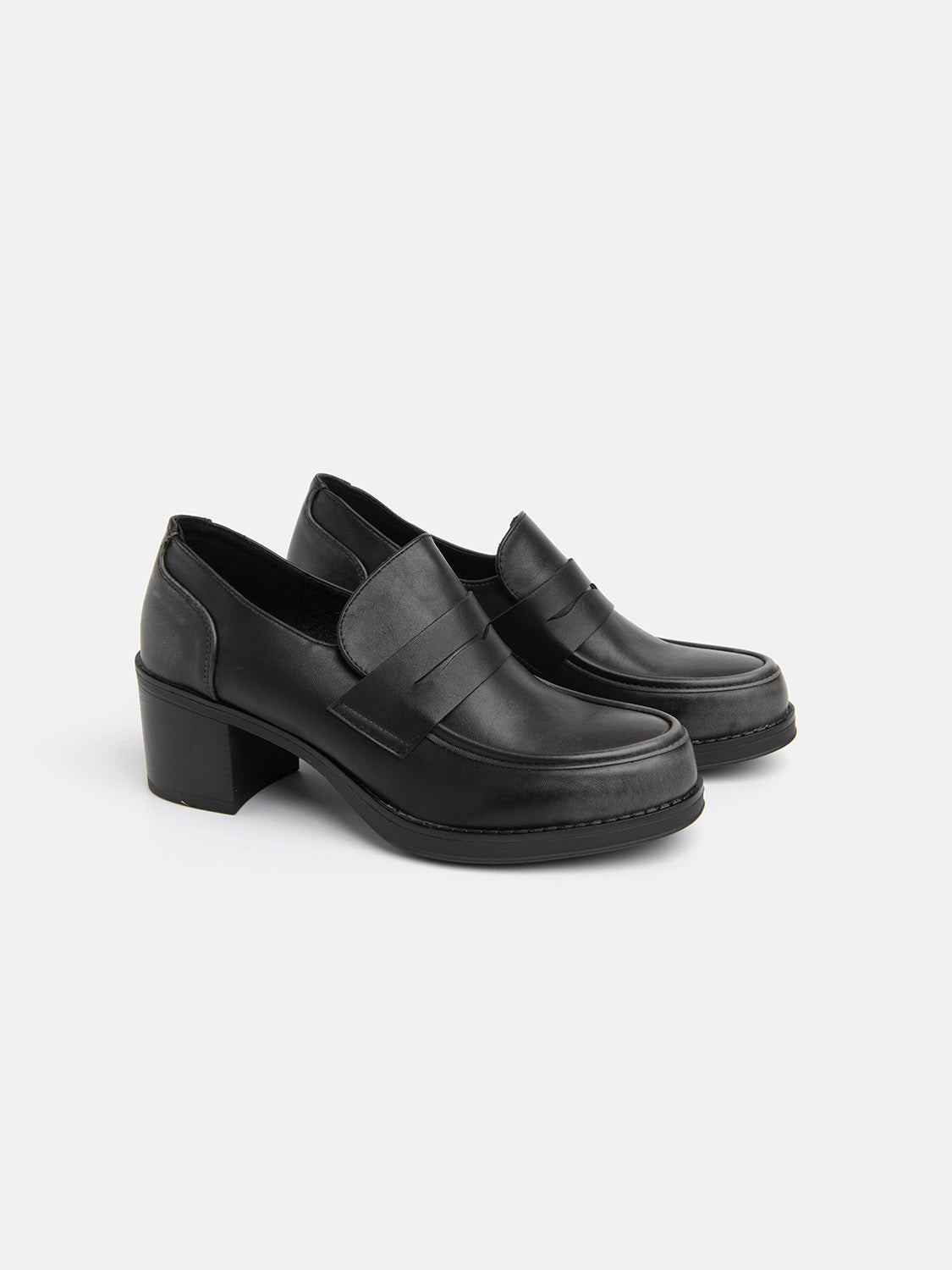 Square Heel Moccasin - BLACK