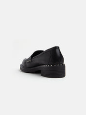 Penny Band Moccasin with Studs Detail - BLACK