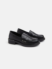 Penny Band Moccasin with Studs Detail - BLACK