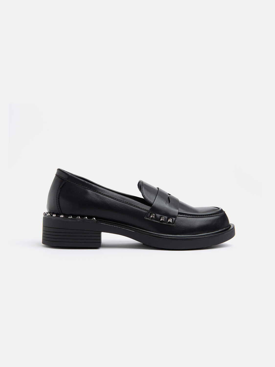 Penny Band Moccasin with Studs Detail - BLACK