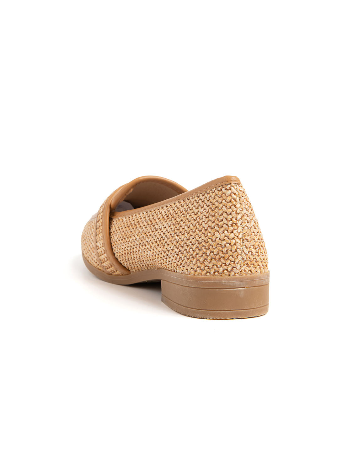 Mocassino in simil rafia con fibbia - BEIGE