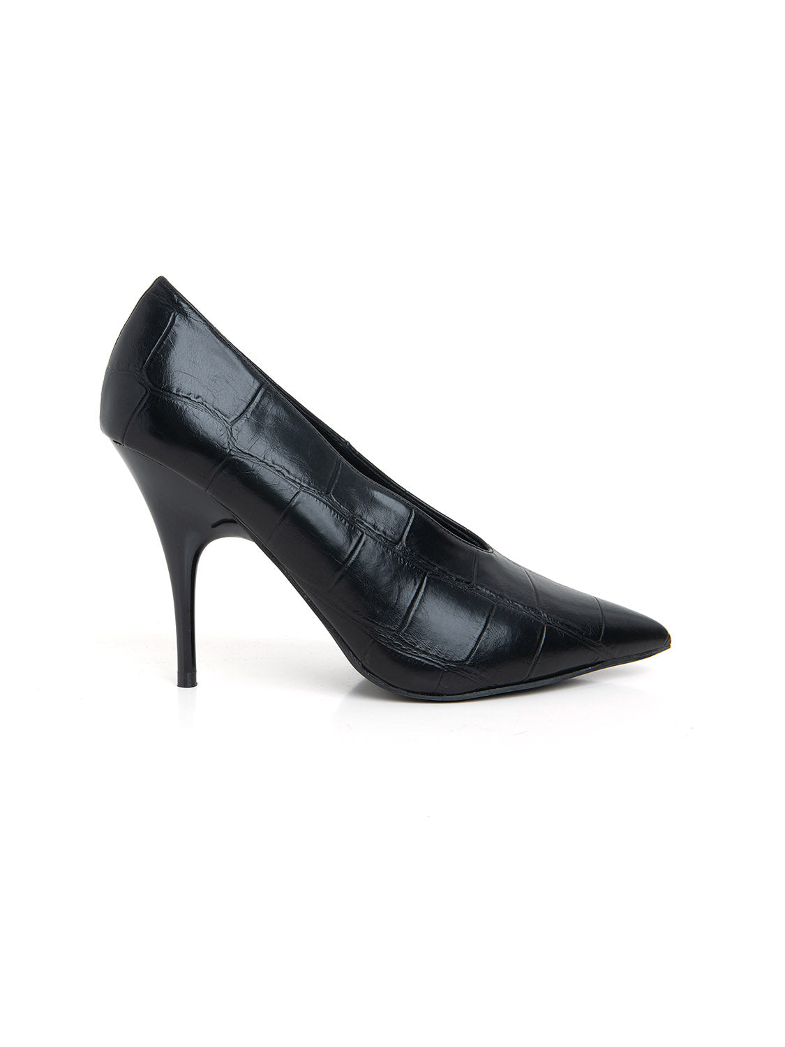 Decolleté maxi-cocco con tacco scultoreo - NERO