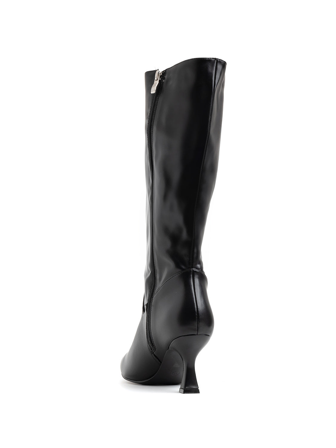 Pointed toe boot with spool heel - BLACK