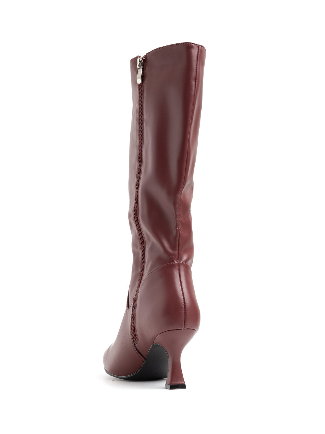 Pointed toe boot with spool heel - WINE
