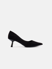 Suede effect pumps heel 5 - BLACK