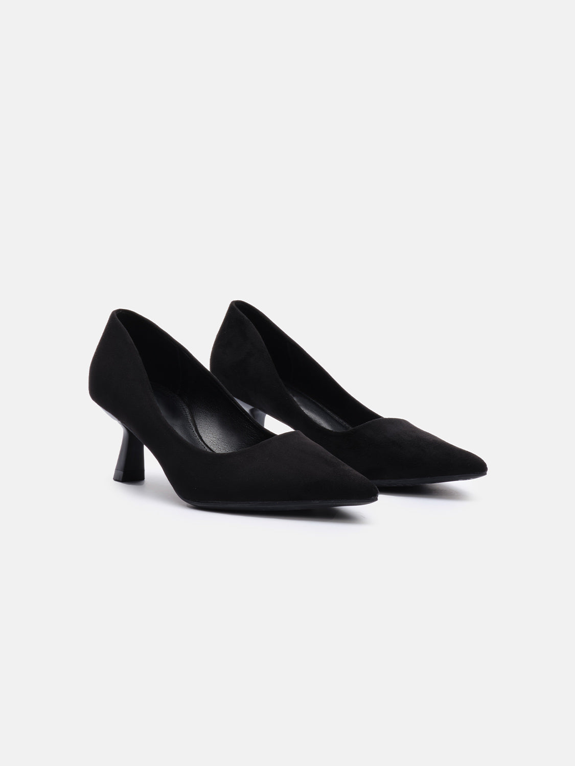 Suede effect pumps heel 5 - BLACK