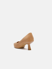 Suede effect pumps heel 5 - KHAKI