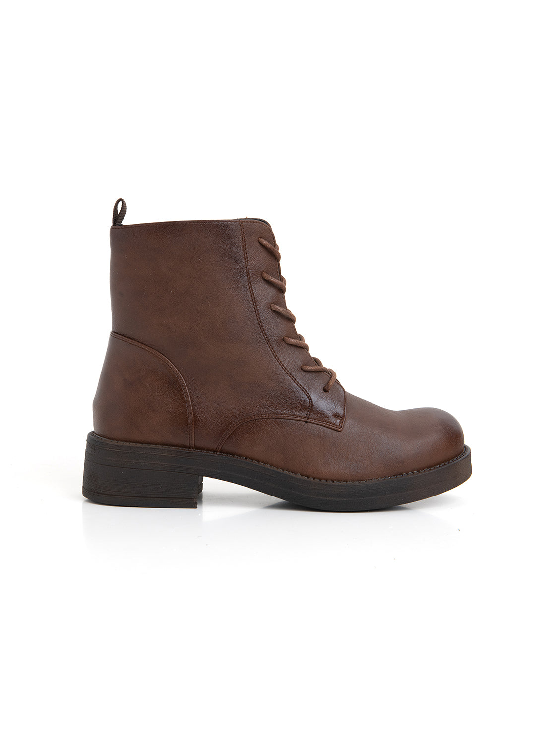 Anfibio stringato combat - MARRONE