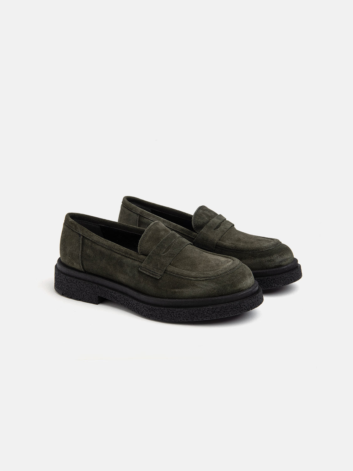 Real leather moccasin high bottom - GREEN