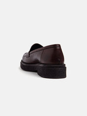 Real leather moccasin high bottom - BORDEAUX